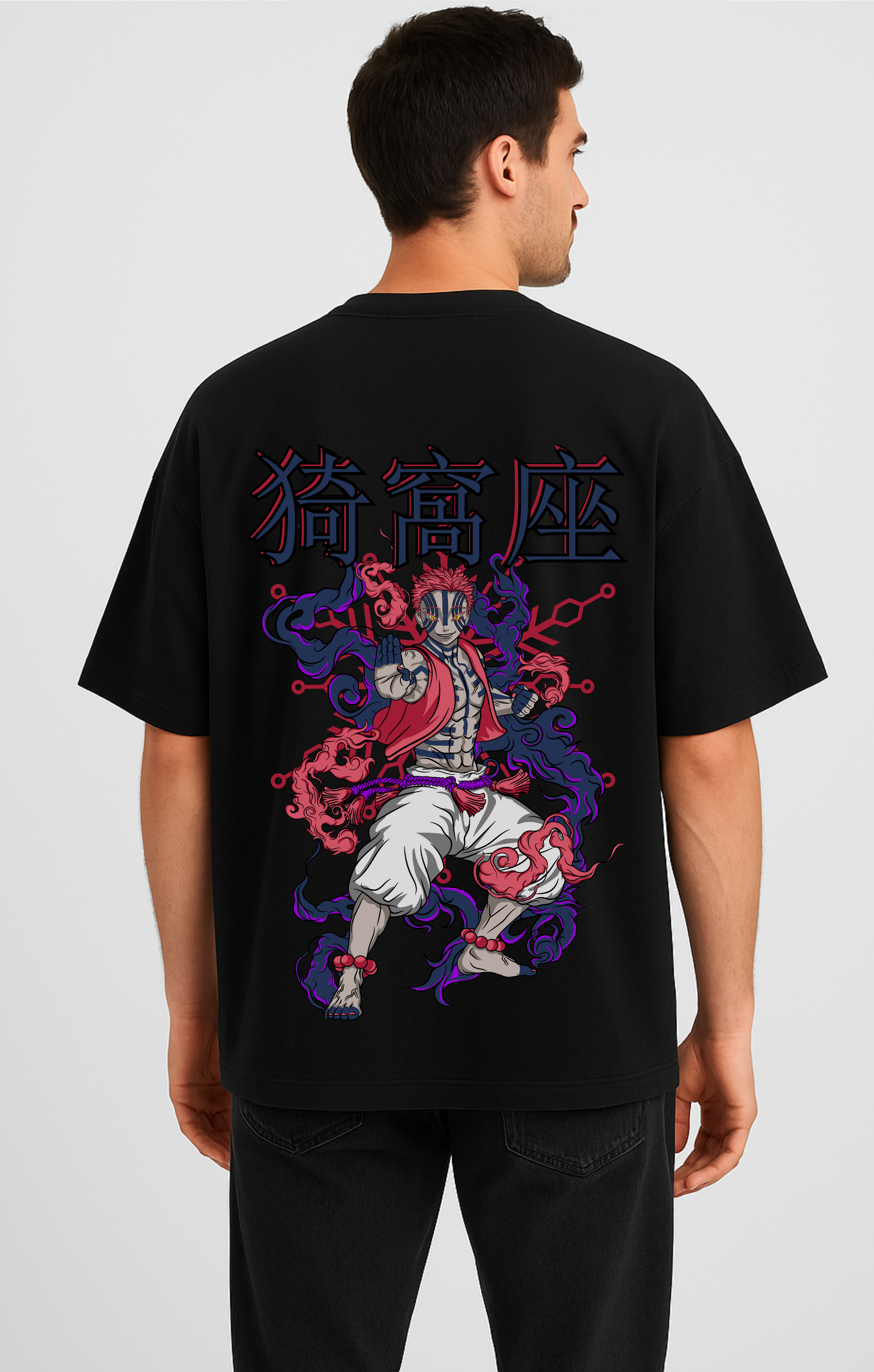 Men’s Premium Oversized black French Terry Anime T-Shirt – 270 GSM