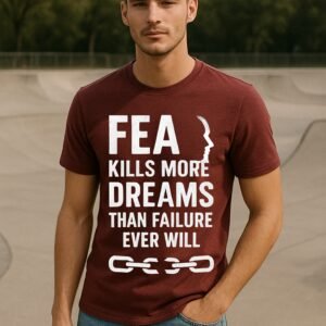 Men’s Maroon Classic Fit “BREAK RULES” Graphic T-Shirt – Cotton Blend Premium Fabric