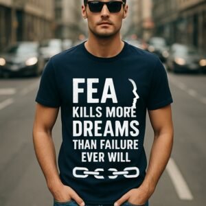 Men’s Motivational Classic Fit Graphic T-Shirt – Navy Blue | Cotton Blend Fabric
