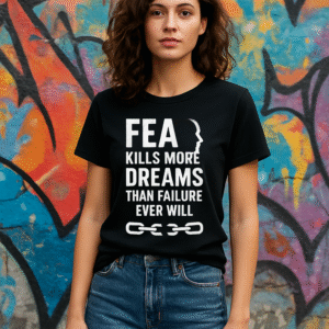Women’s Black Motivational Classic Fit Graphic T-Shirt – 100% Premium Cotton
