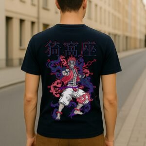 Men’s Demon Slayer Anime Classic Fit Graphic T-Shirt – Navy Blue | Cotton Blend Fabric