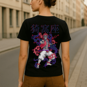 Women’s Demon Slayer Anime Classic Fit 100% Cotton Graphic T-Shirt – Black