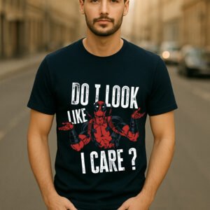 Men’s Deadpool Bold Graphic Classic Fit T-Shirt – Navy Blue | Cotton Blend Fabric