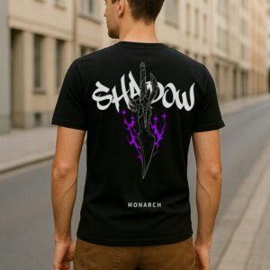 Men’s Solo Leveling Anime Classic Fit 100% Premium Bio-Washed Cotton Graphic T-Shirt – Black