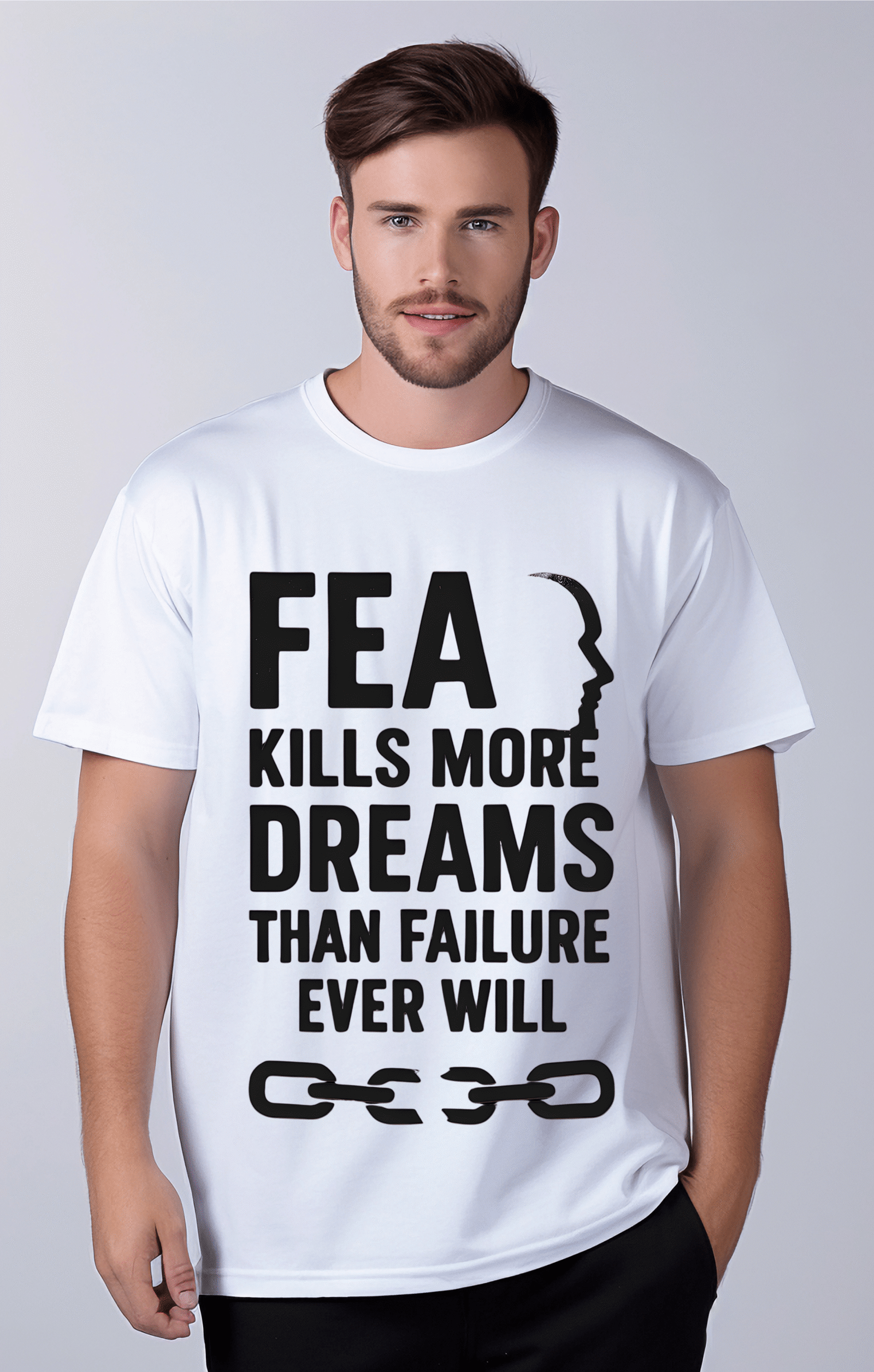Men’s Premium French Terry Oversized White Graphic Tee – 270 GSM