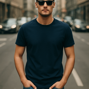 Men’s Plain Navy Blue Classic Fit T-Shirt – Soft Cotton Blend