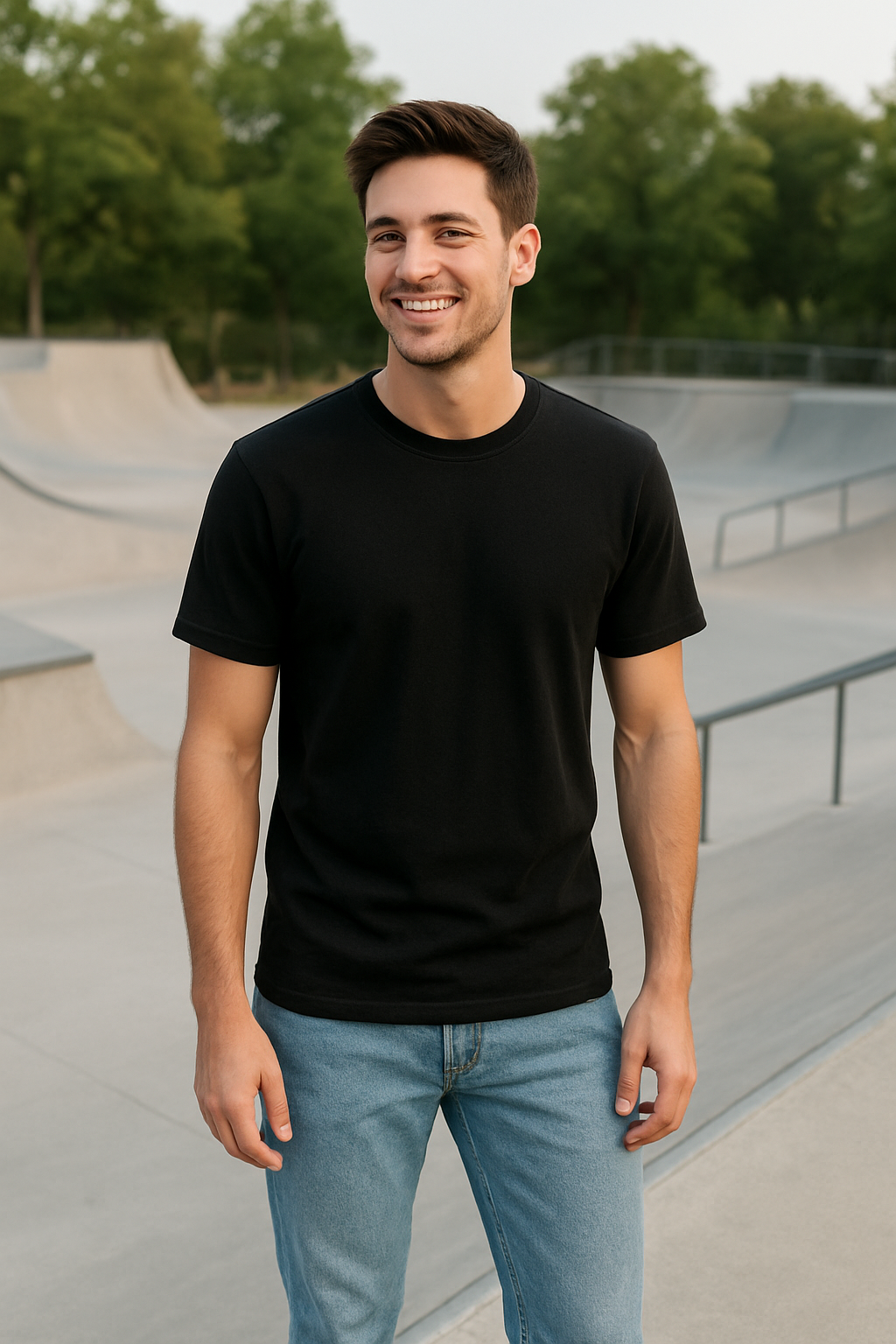Men’s Plain Black Classic Fit T-Shirt – 100% Premium Cotton - Image 2