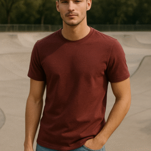 Men’s Plain Maroon Classic Fit T-Shirt – Soft Cotton Blend