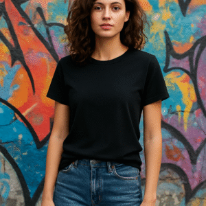 Women’s Plain Black Classic Fit T-Shirt – 100% Premium Cotton