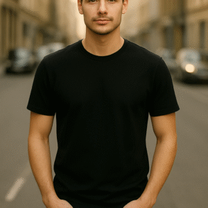 Men’s Plain Black Classic Fit T-Shirt – 100% Premium Cotton