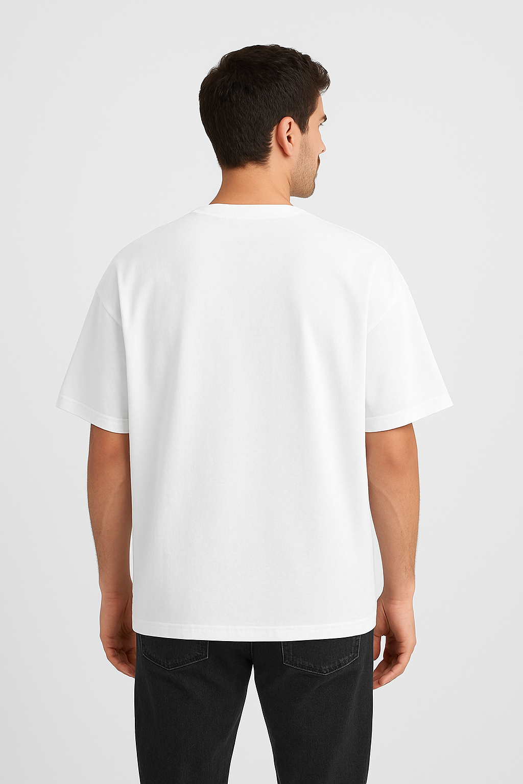 Men's Premium Oversized White French Terry Avengers T-Shirt – 270 GSM - Image 2