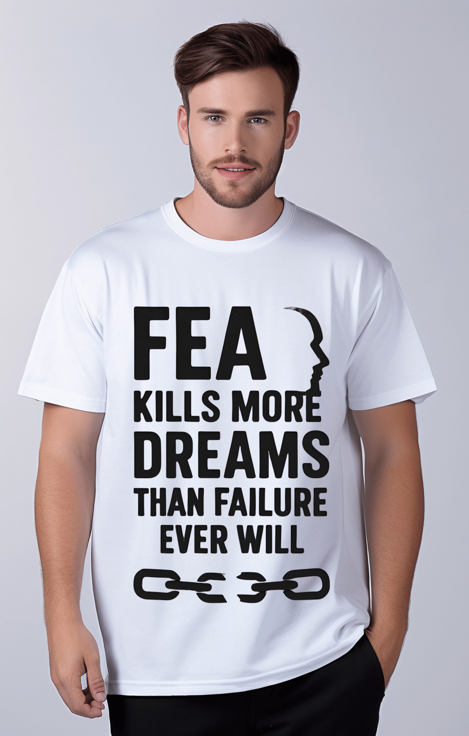 Men’s Premium French Terry Oversized White Graphic Tee – 270 GSM - Image 2