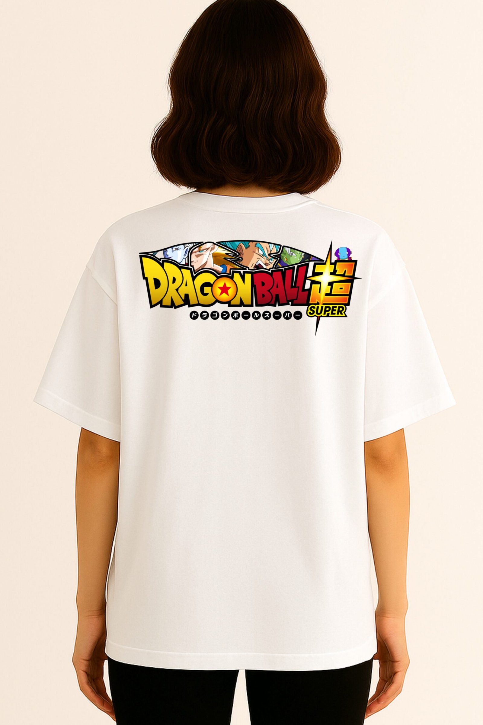 Women’s Premium Oversized White French Terry Anime T-Shirt – 270 GSM - Image 2