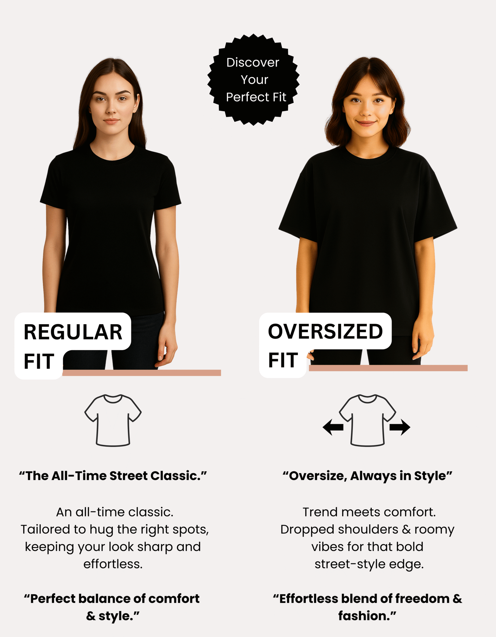 Women’s Oversized Black Graphic T-Shirt – 100% Premium French Terry Cotton (270 GSM) - Image 3